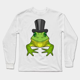 Frog as Gentleman with Top hat Long Sleeve T-Shirt